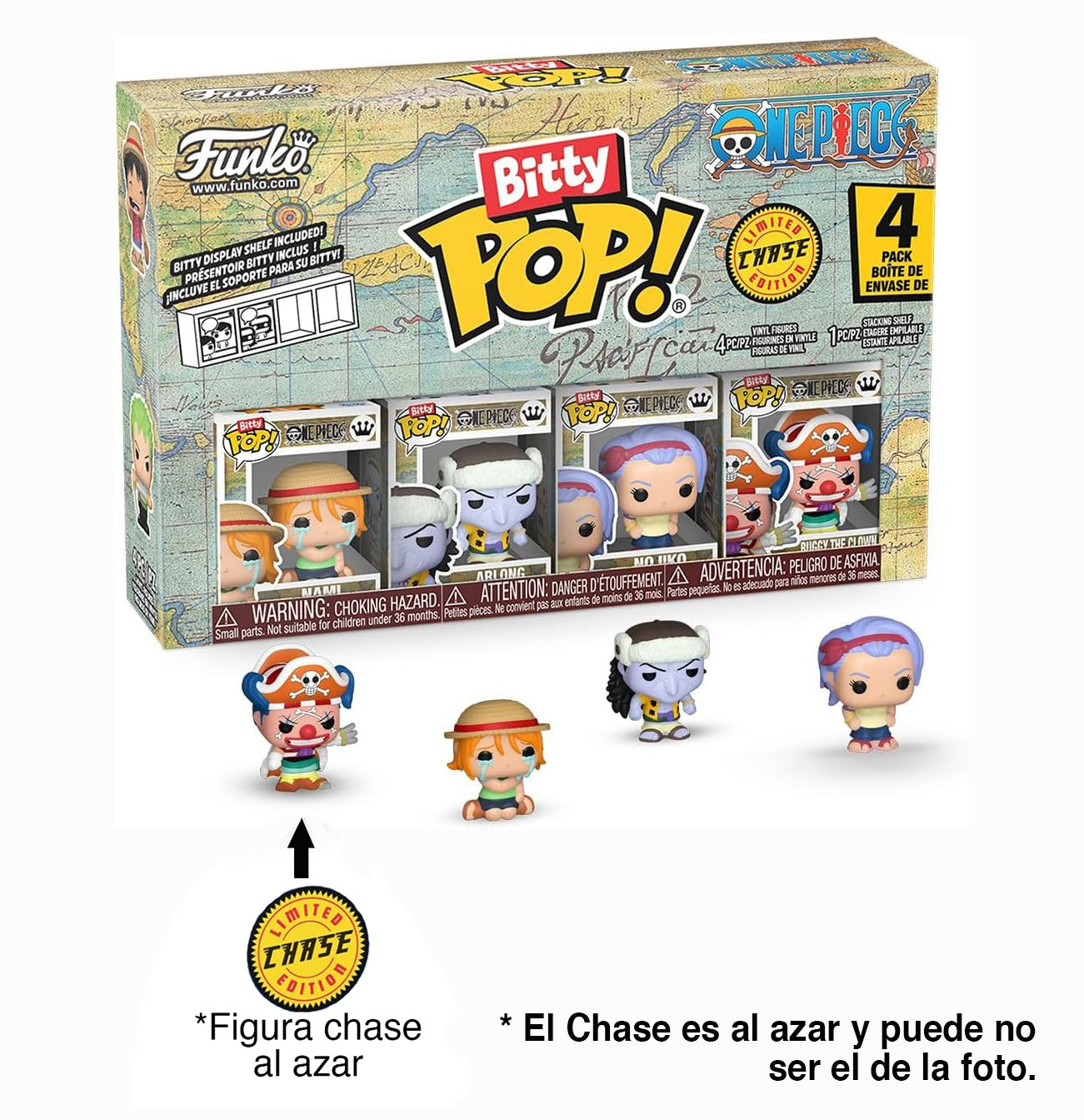 Funko Bitty Pop! One Piece 4PK - Nami, Arlong, Nojiko, and A Random Chase Figure