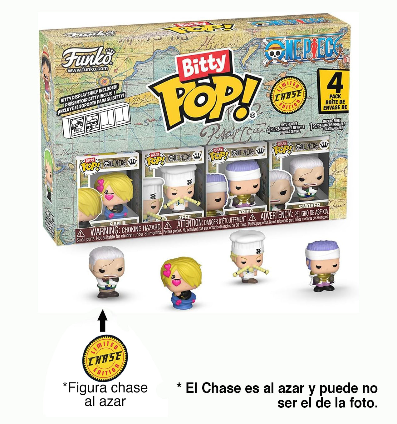 Funko Bitty Pop! One Piece 4PK - Sanji, Zeff, Kreig, and A Random Chas
