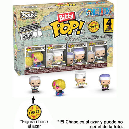 Funko Bitty Pop! One Piece 4PK - Sanji, Zeff, Kreig, and A Random Chase Figure