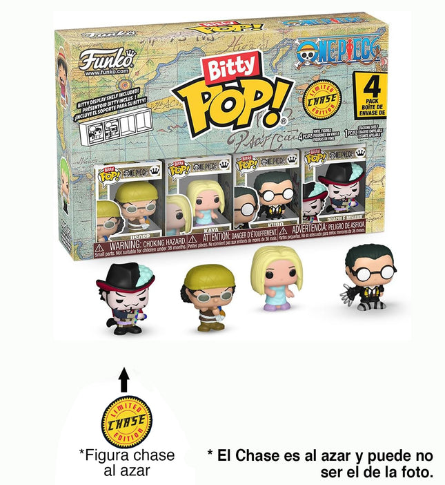Funko Bitty Pop! One Piece 4PK - Usopp, Kaya, Kuro, and A Random Chase Figure