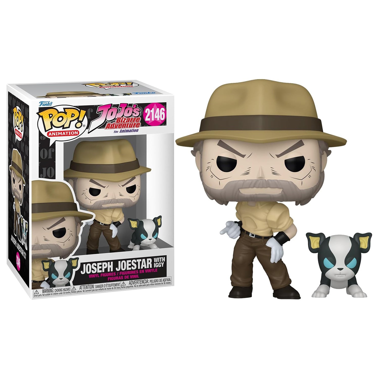 Funko POP! Animation #2146: Jojo's Bizarre Adventure - Joseph Joestar With Iggy