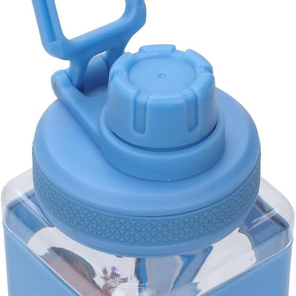 Lilo & Stitch Waving Characters 24 oz Blue Square Plastic Water Bottle