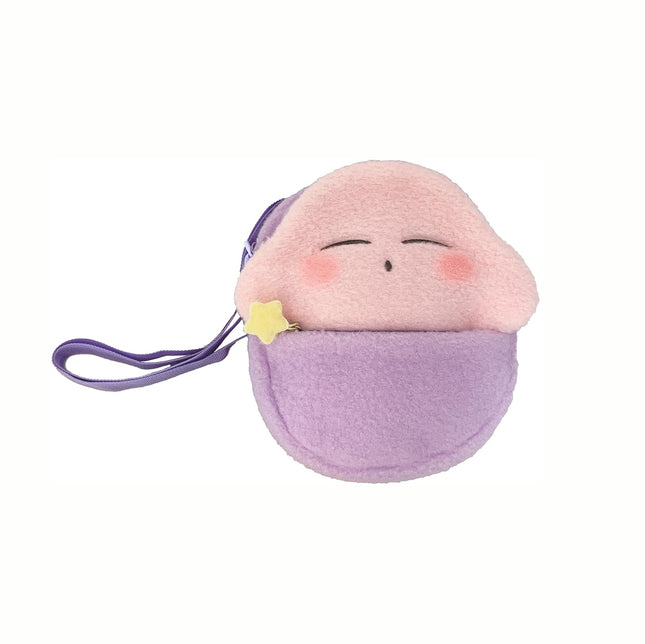 Kirby Fluffy Sling Bag (Sleepy) – 8.7-Inch Plush Crossbody Bag with Adjustable Strap