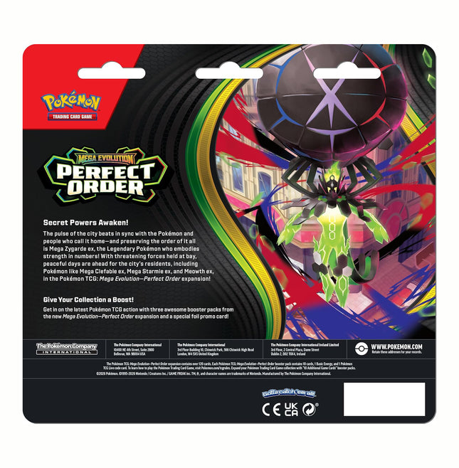 Pokemon TCG: Mega Evolutions - Perfect Order 3 Pack Blister (ENGLISH EDITION)