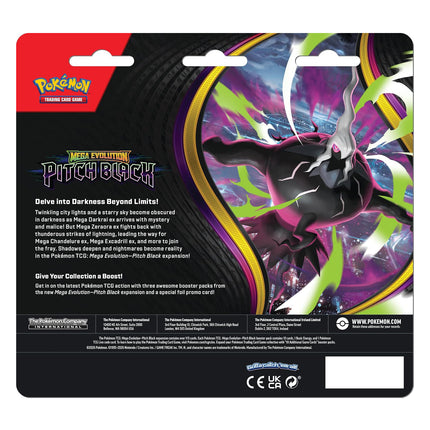Pokémon TCG: Mega Evolution, Pitch Black 3 Booster Pack Blister (ENGLISH EDITION)