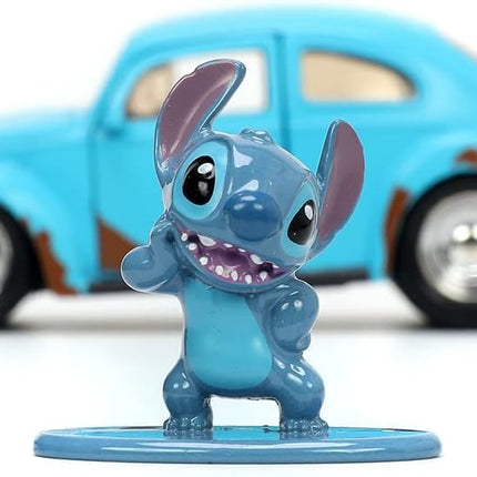 Jada Toys Disney Lilo and Stitch 1:32 Volkswagen Beetle Die-cast Car w/ 1.65" Stitch Figure