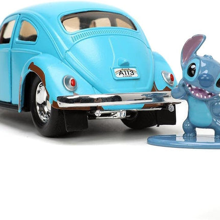 Jada Toys Disney Lilo and Stitch 1:32 Volkswagen Beetle Die-cast Car w/ 1.65" Stitch Figure