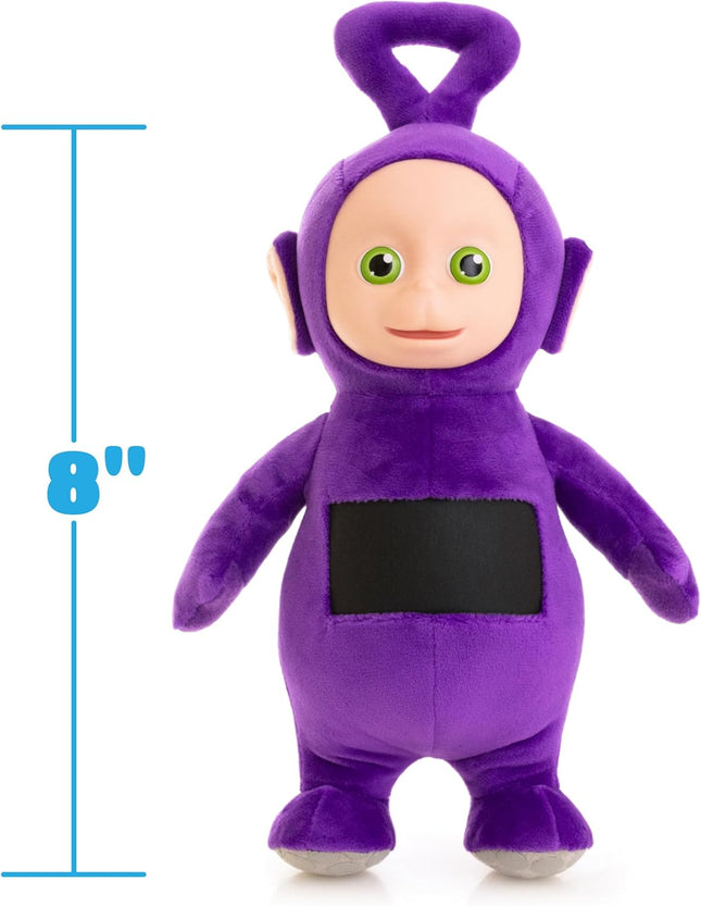 Teletubbies Tinky Winky Soft Plush 8-inch Toy with Interactive Color Changing Belly Patch