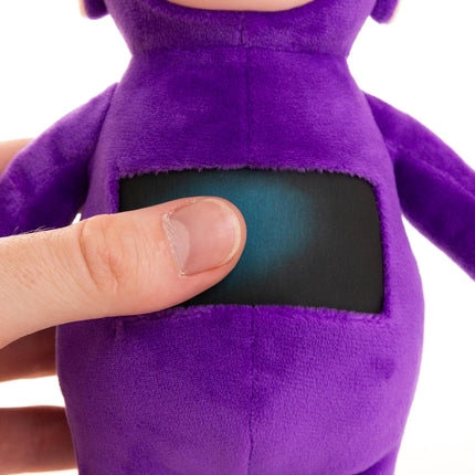Teletubbies Tinky Winky Soft Plush 8-inch Toy with Interactive Color Changing Belly Patch