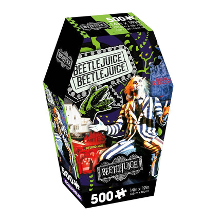 Beetlejuice Puzzle Coffin Box (500 Pieces Jigsaw Puzzle) - 14x19 Inches