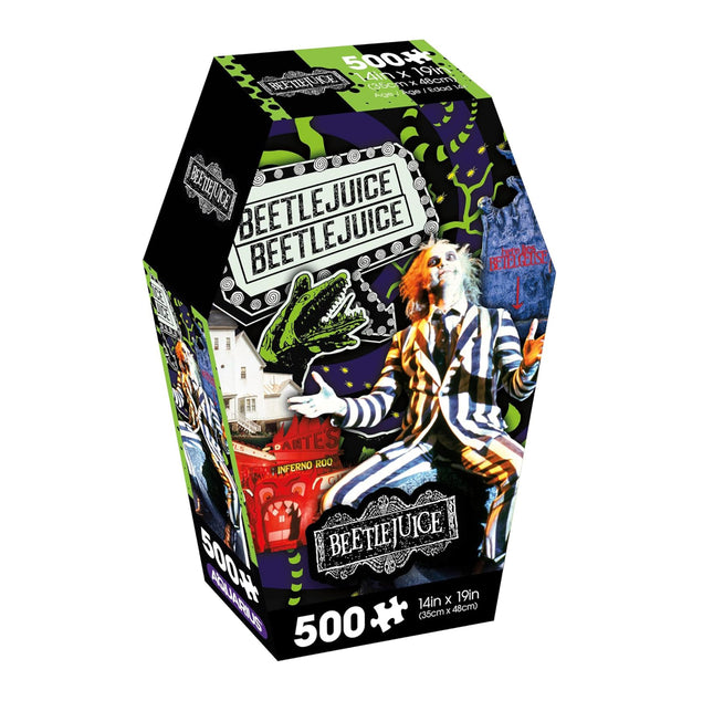 Beetlejuice Puzzle Coffin Box (500 Pieces Jigsaw Puzzle) - 14x19 Inches