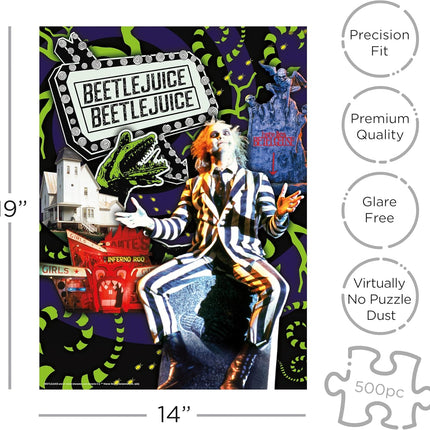 Beetlejuice Puzzle Coffin Box (500 Pieces Jigsaw Puzzle) - 14x19 Inches