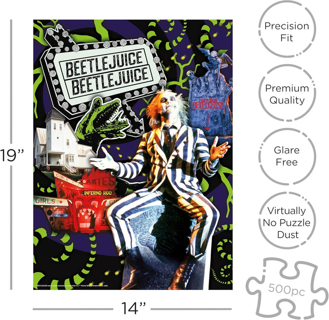 Beetlejuice Puzzle Coffin Box (500 Pieces Jigsaw Puzzle) - 14x19 Inches