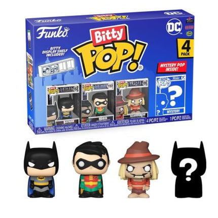 Funko Bitty Pop!: DC Comics Batman Animated Mini Collectible Toys 4-Pack - Batman, Robin, Scarecrow, & Mystery Chase Figure