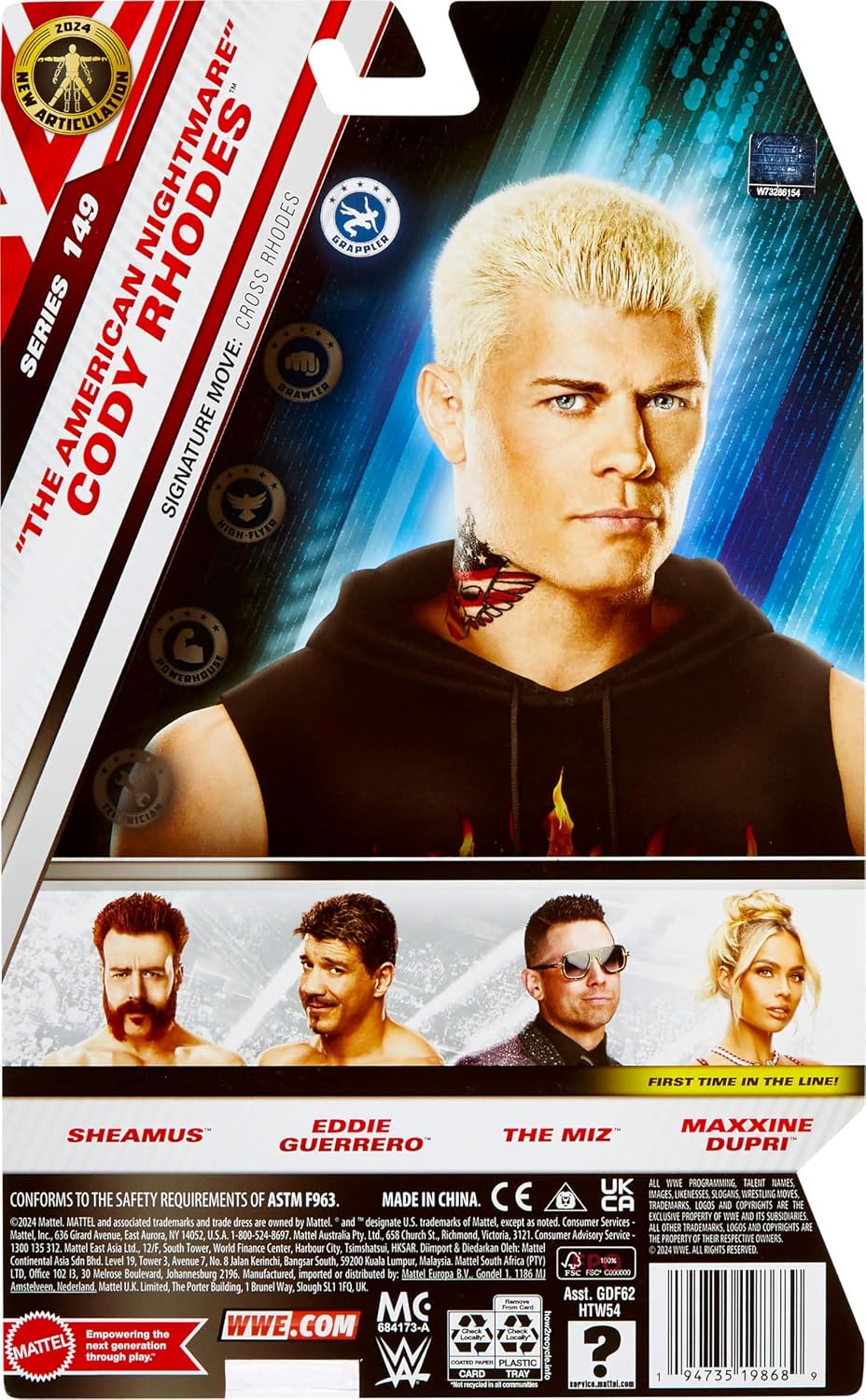 Mattel WWE Action Figure, 6-inch Collectible Cody Rhodes with 10 Articulation Points