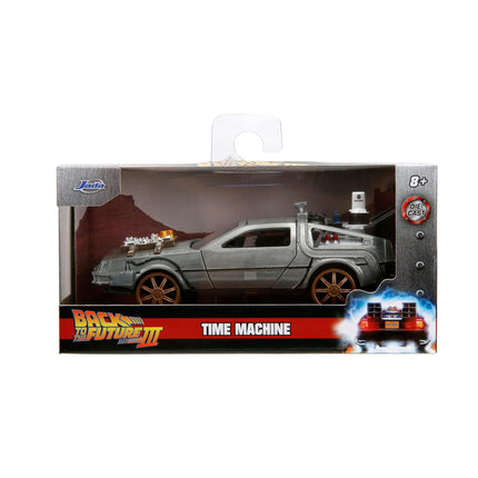 Back to The Future Part III 1:32 Time Machine Rail Wheels Die-Cast Car