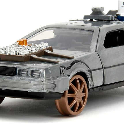 Back to The Future Part III 1:32 Time Machine Rail Wheels Die-Cast Car