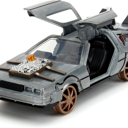 Back to The Future Part III 1:32 Time Machine Rail Wheels Die-Cast Car
