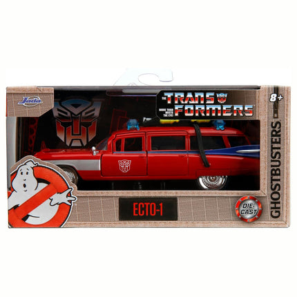 Jada Toys Hollywood Rides Transformers x Ghostbusters Ecto-1 G1 Mashup, 1:32 Scale Die-Cast Car
