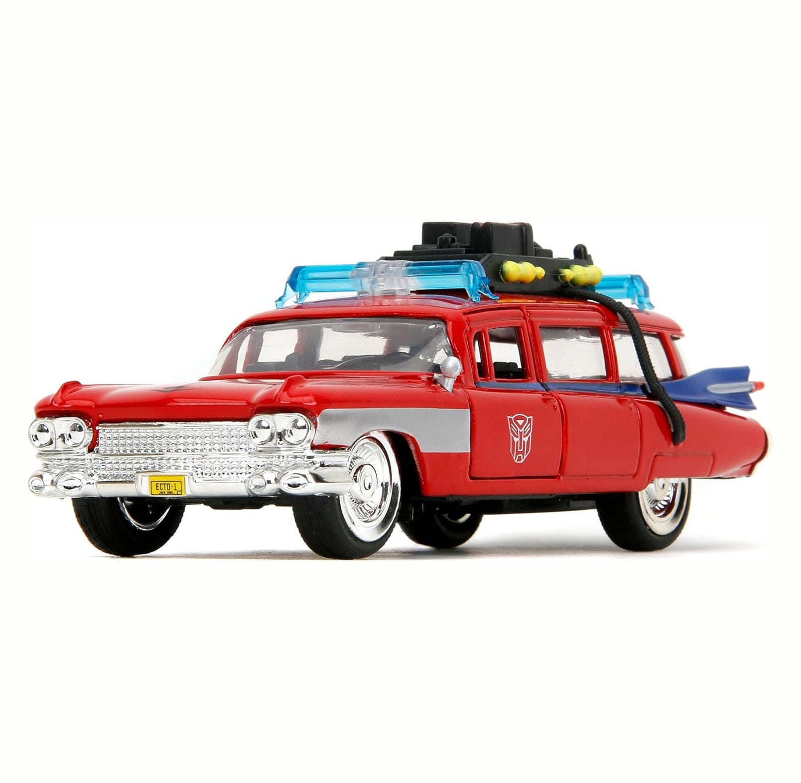 Jada Toys Hollywood Rides Transformers x Ghostbusters Ecto-1 G1 Mashup, 1:32 Scale Die-Cast Car