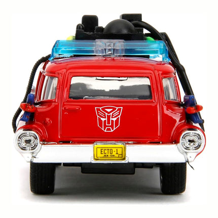 Jada Toys Hollywood Rides Transformers x Ghostbusters Ecto-1 G1 Mashup, 1:32 Scale Die-Cast Car