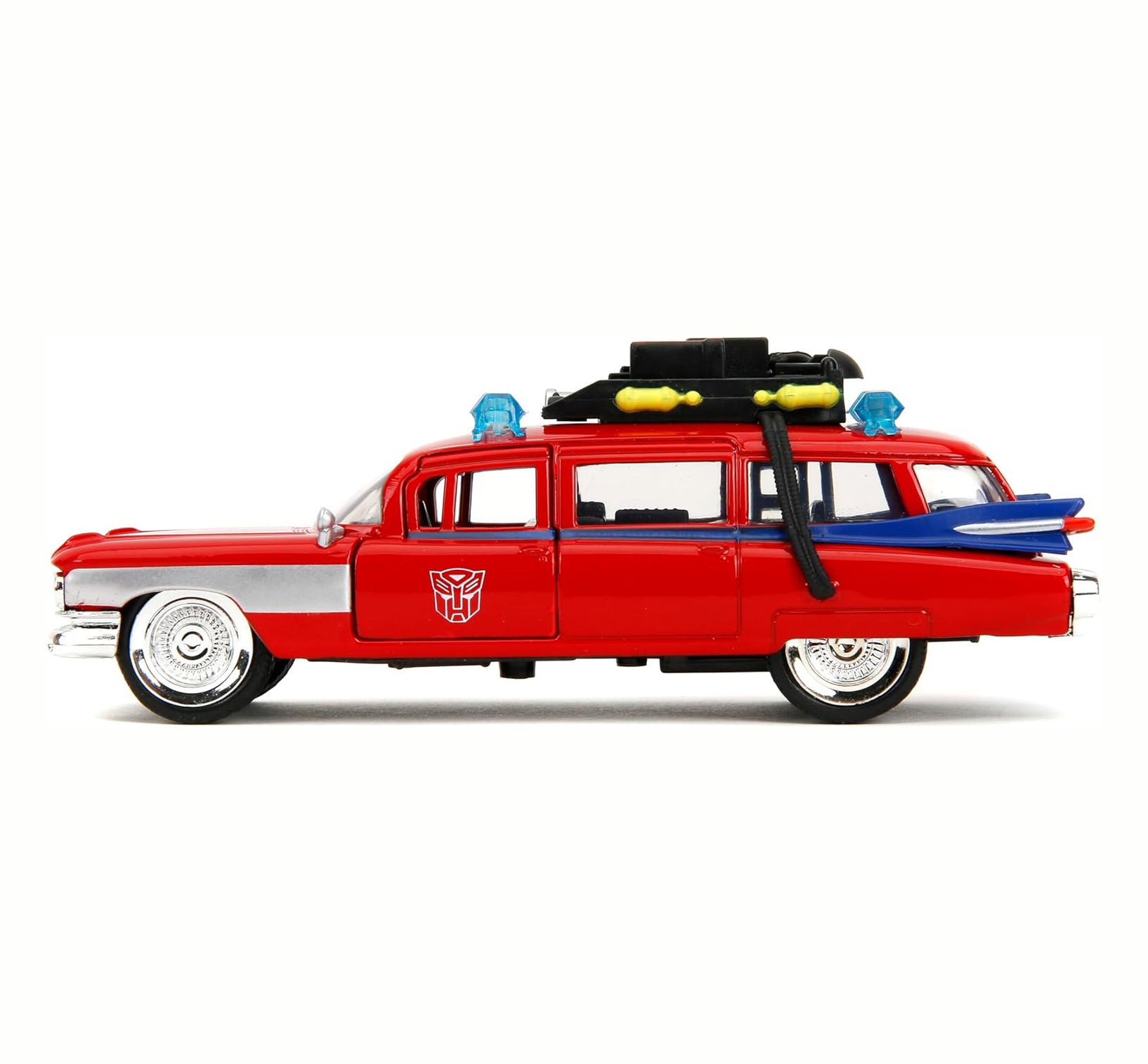 Jada Toys Hollywood Rides Transformers x Ghostbusters Ecto-1 G1 Mashup, 1:32 Scale Die-Cast Car