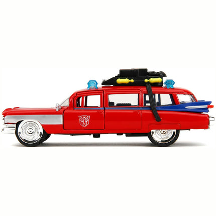 Jada Toys Hollywood Rides Transformers x Ghostbusters Ecto-1 G1 Mashup, 1:32 Scale Die-Cast Car