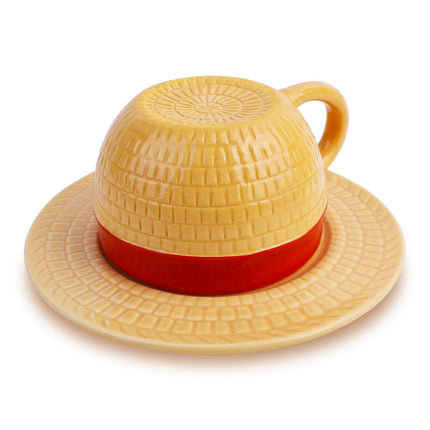 One Piece - Luffy's Straw Hat Coffee Mug and Plate