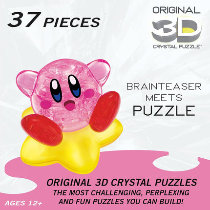 Kirby Original 3D Crystal Puzzle, 37 Piece Brain Teaser, Collectible Display Puzzle