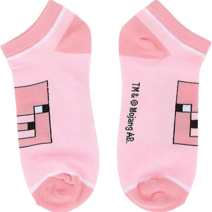 Bioworld Minecraft Character Heads 5-Pair Ankle Socks