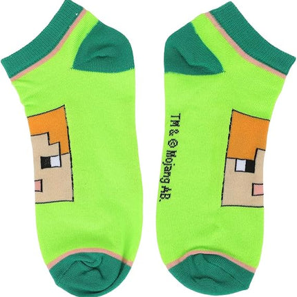 Bioworld Minecraft Character Heads 5-Pair Ankle Socks