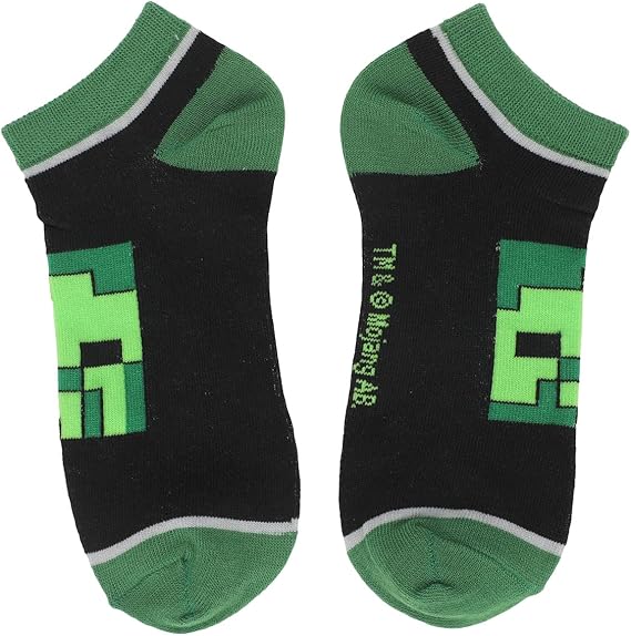 Bioworld Minecraft Character Heads 5-Pair Ankle Socks