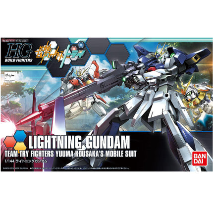 Bandai Hobby - 1/144 HG Gundam Build Fighters, Lightning Gundam Team Try Fighters Yuuma Kousaka Model Kit