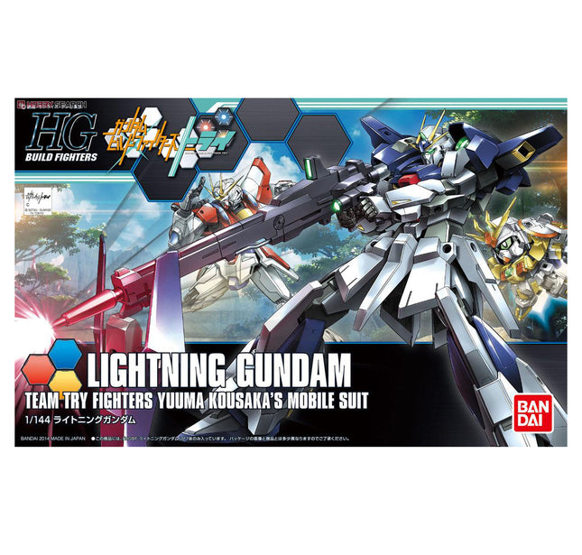 Bandai Hobby - 1/144 HG Gundam Build Fighters, Lightning Gundam Team Try Fighters Yuuma Kousaka Model Kit