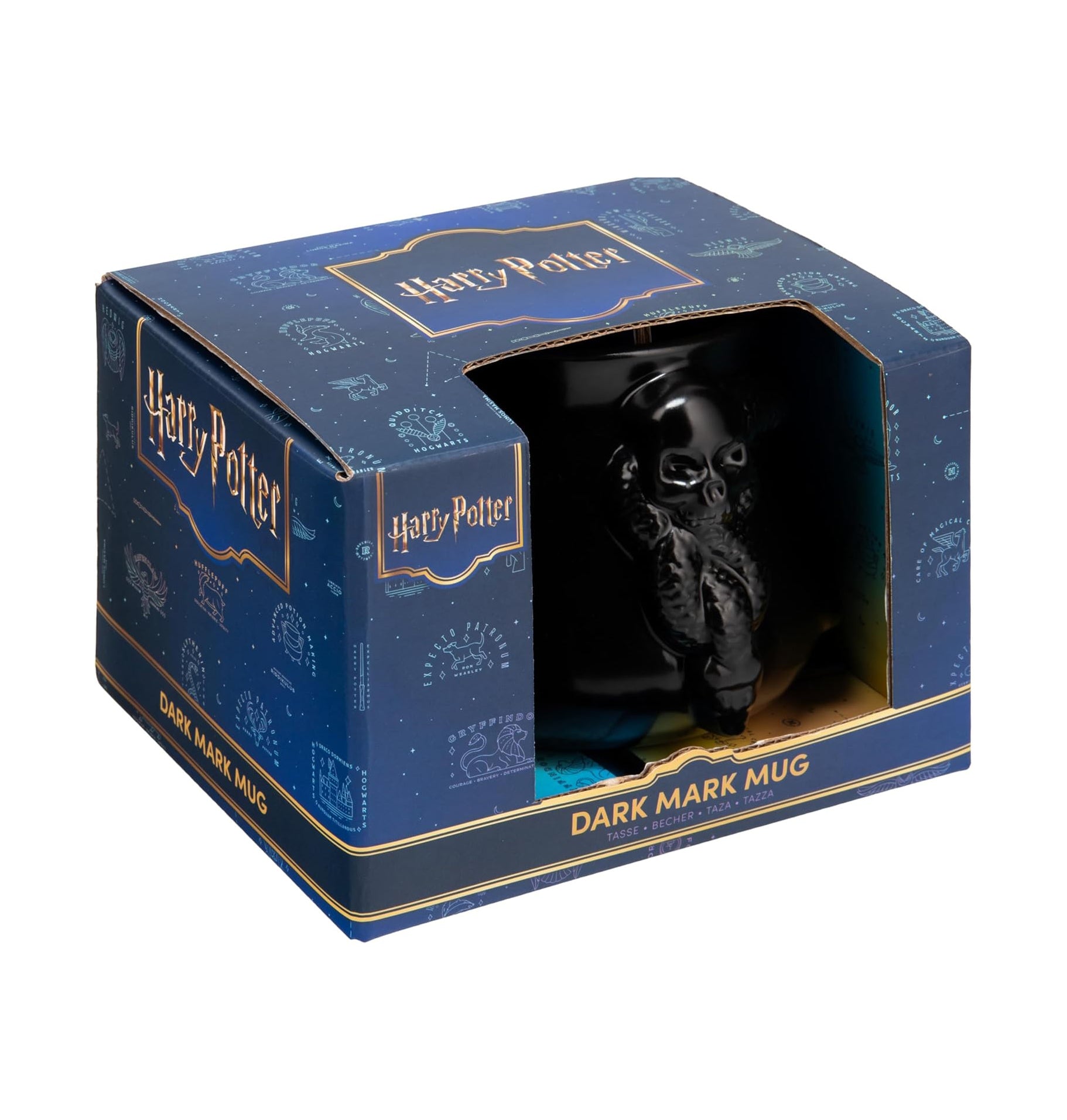 Paladone Harry Potter Dark Mark Nagini Snake Mug, Officially Licensed 400ml Black Ceramic Coffee Cup
