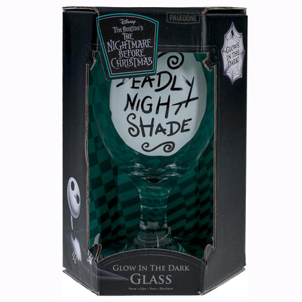 Nightmare Before Christmas Glow in The Dark Glass, Deadly Nightshade Cup 350ml (11.8 fl oz)