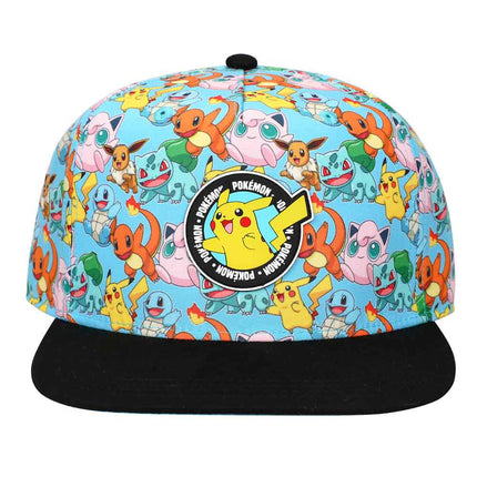 Pokemon Pikachu AOP Rubber Patch Youth Flat Bill Snapback