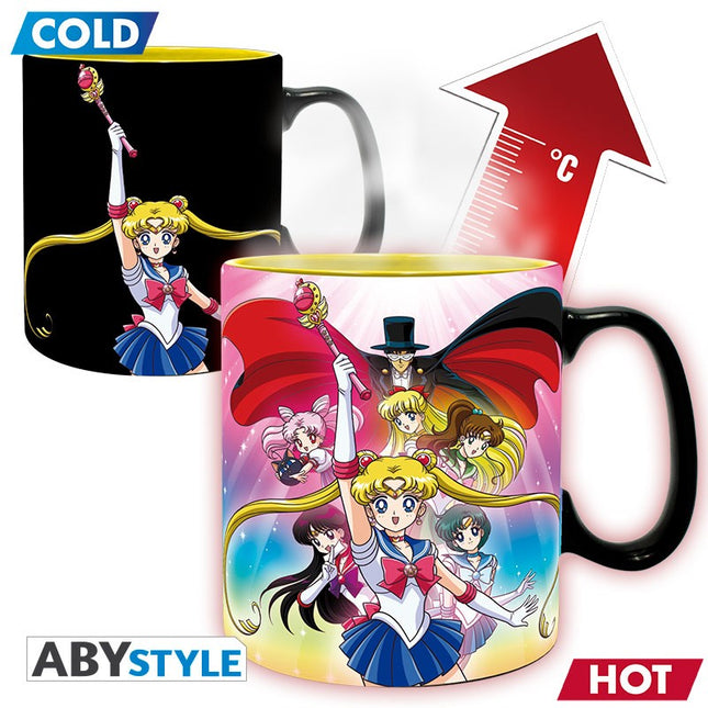 Sailor Moon - Sailor Moon with Artemis & Luna Heat Chainging Mug 460ml