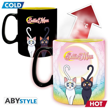 Sailor Moon - Sailor Moon with Artemis & Luna Heat Chainging Mug 460ml