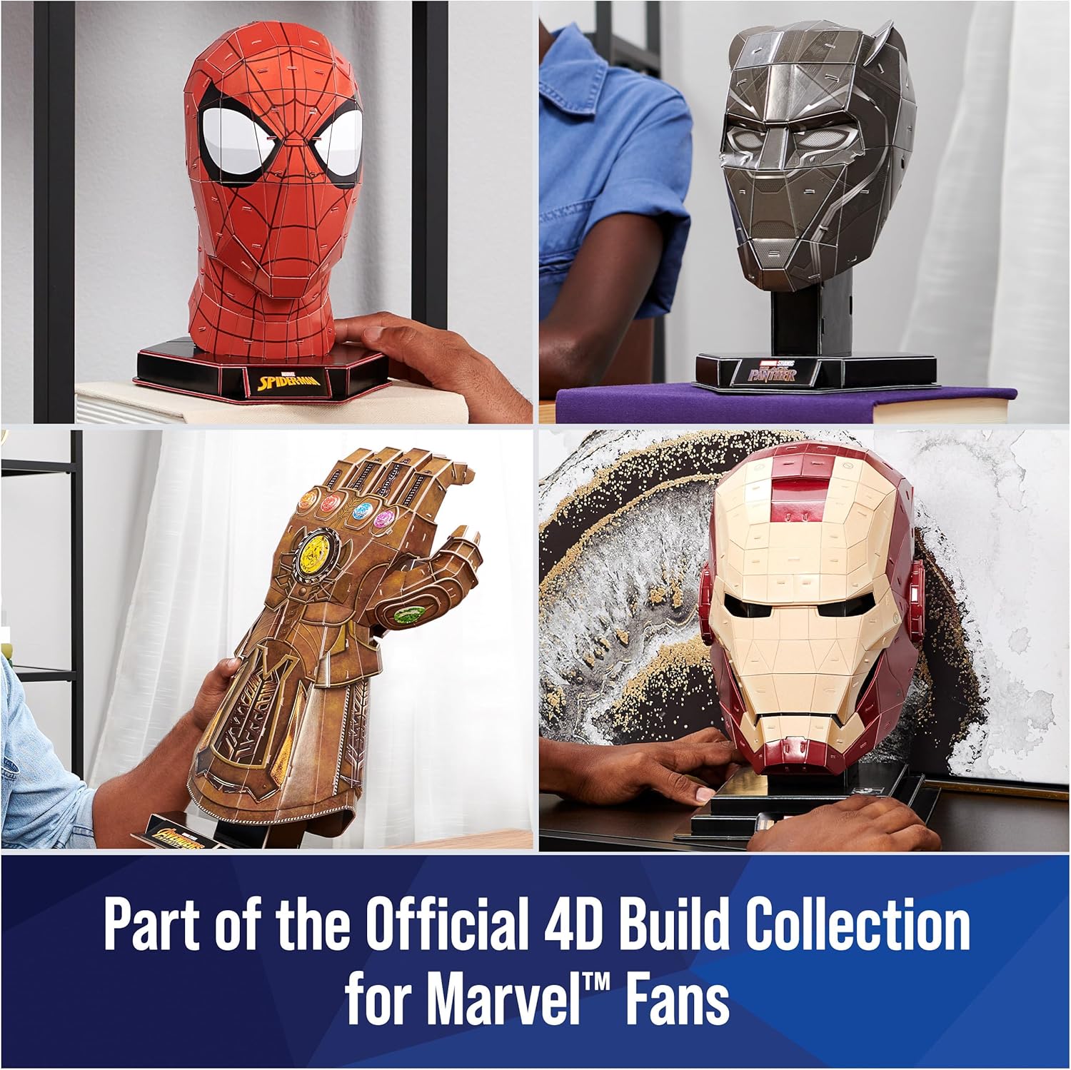 4D Build, Marvel Mjolnir Thor Hammer 3D Puzzle Model Kit with Stand 87 Pcs | Thor Desk Decor | Building Toys