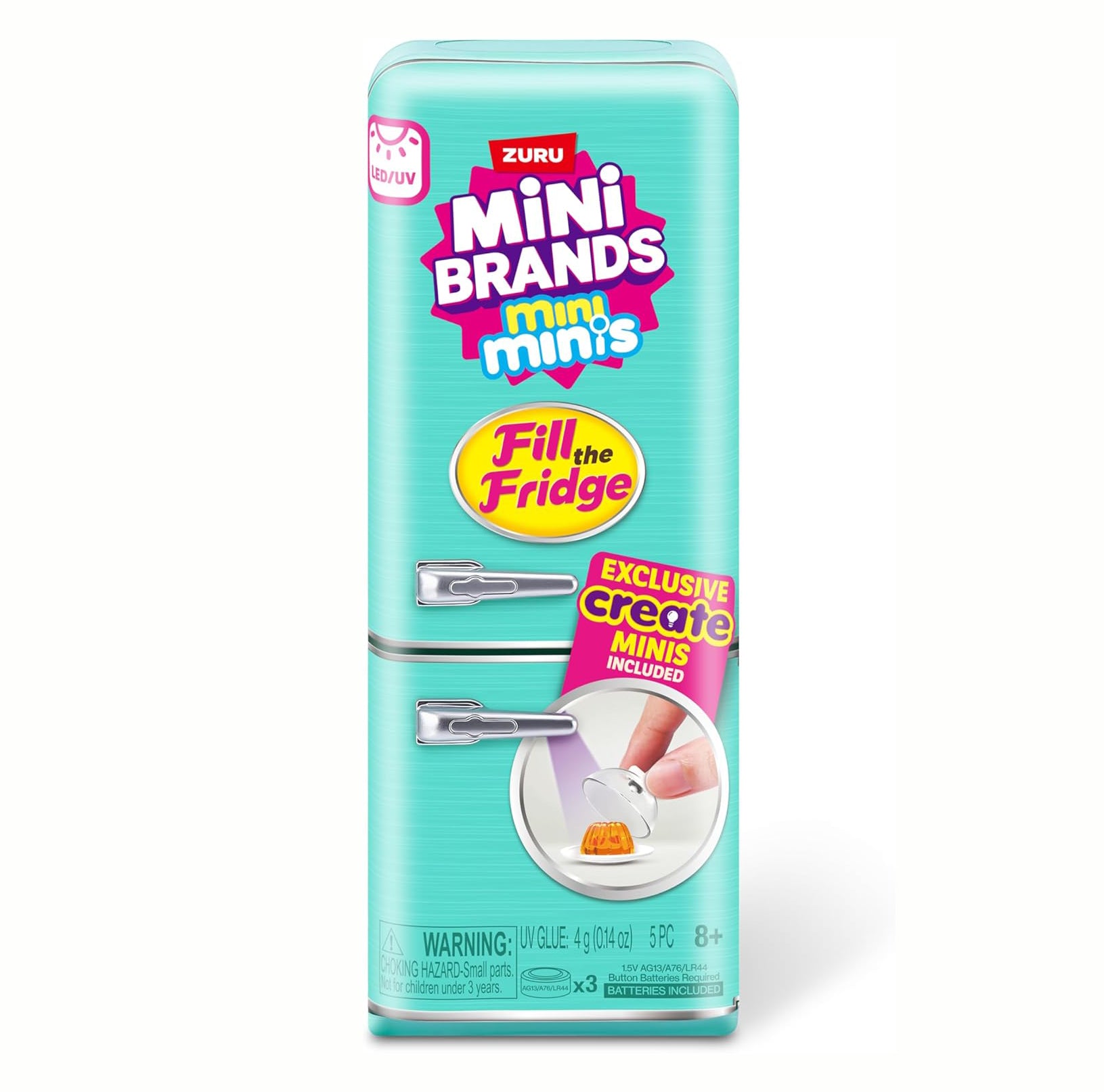 Mini Brands Fill The Fridge Playset w/UV Light by ZURU, Collectibles