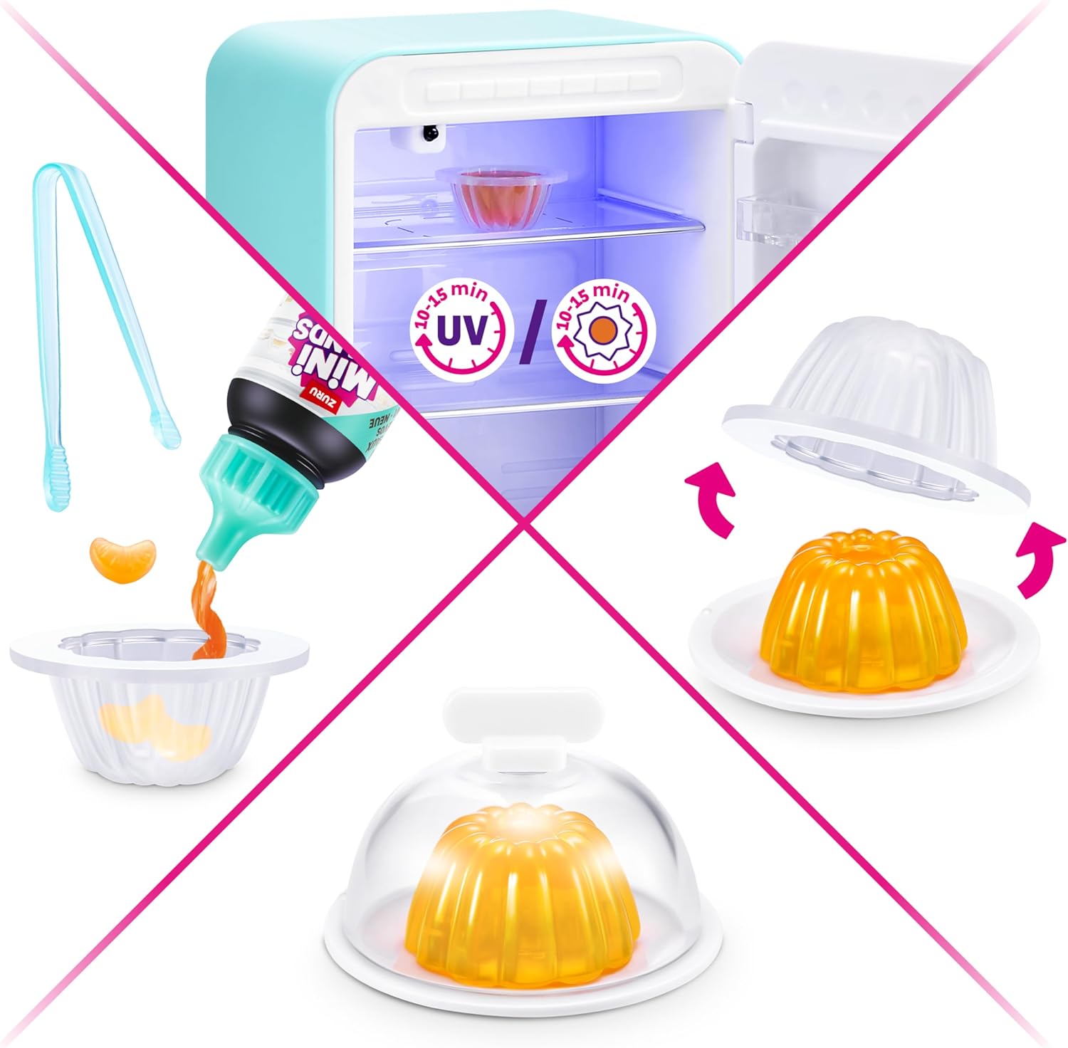 Mini Brands Fill The Fridge Playset w/UV Light by ZURU, Collectibles