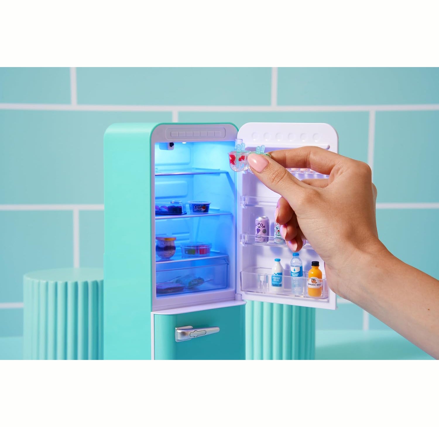 Mini Brands Fill The Fridge Playset w/UV Light by ZURU, Collectibles