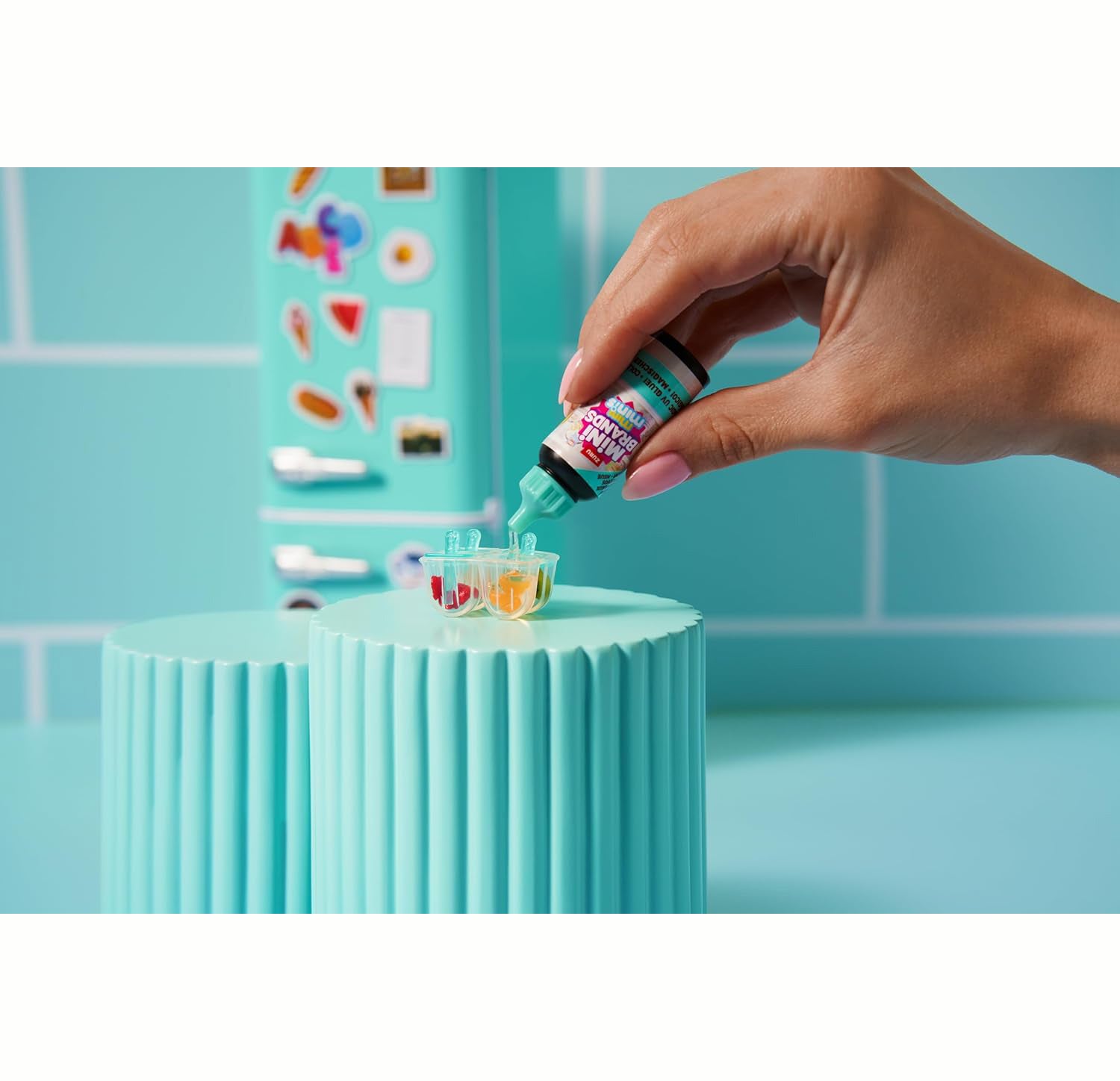 Mini Brands Fill The Fridge Playset w/UV Light by ZURU, Collectibles