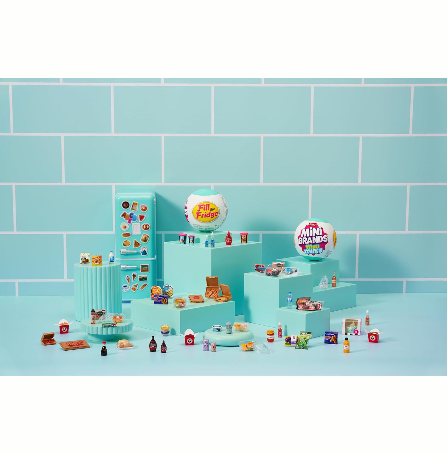 Mini Brands Fill The Fridge Playset w/UV Light by ZURU, Collectibles