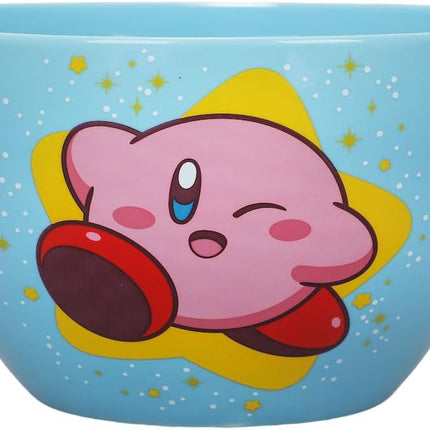 Kirby Blue Ramen Bowl with Logo and Chopsticks