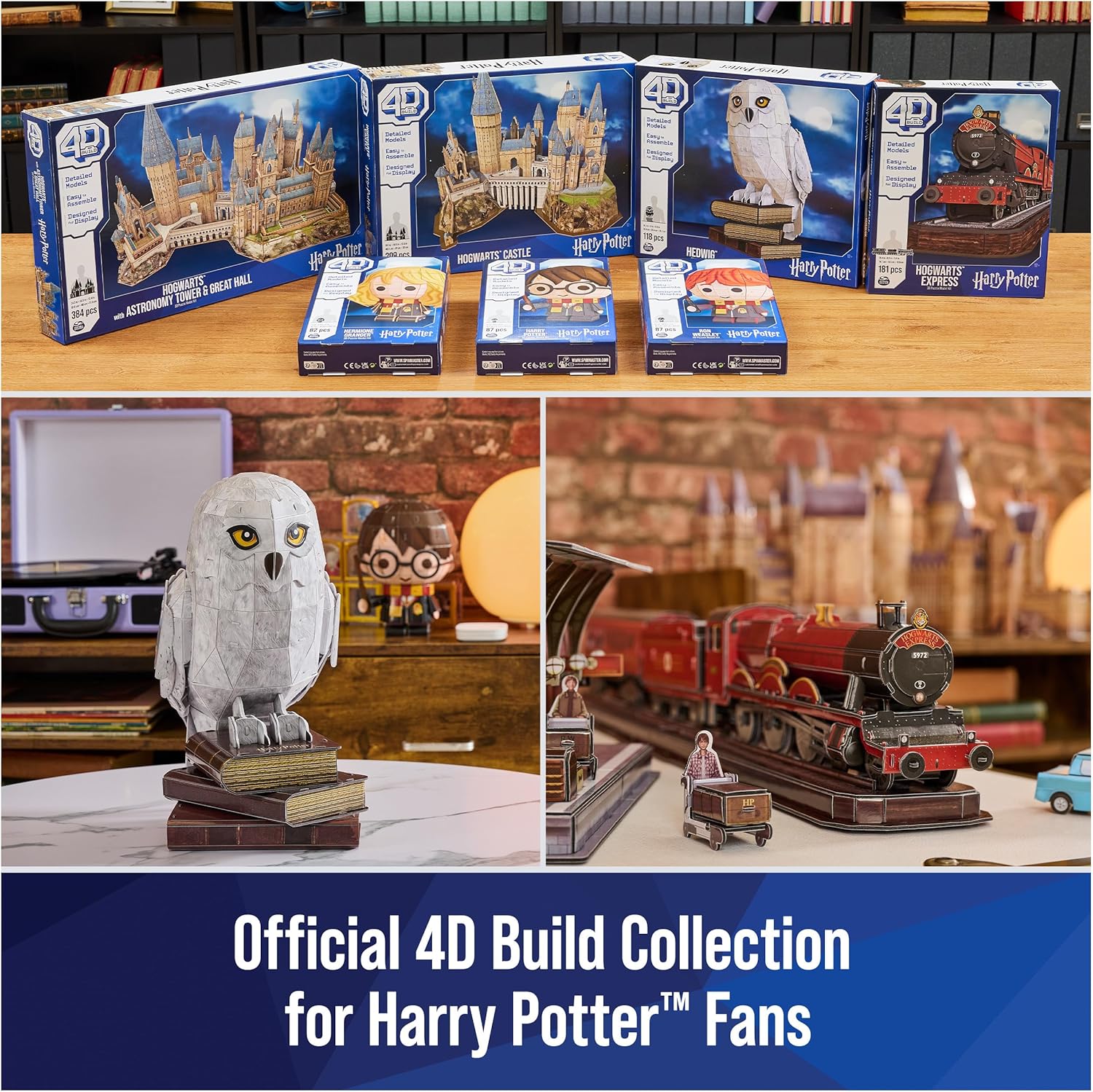 4D Build, Harry Potter Hogwarts Express 3D Puzzle Model Kit 181 Pcs 2.5 Ft Wide