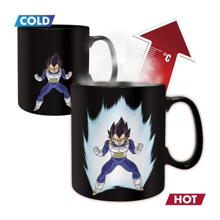 ABYSTYLE Dragon Ball Z Vegeta Heat Change Mug 16 Fl Oz and (1) Coaster Capsule Corp