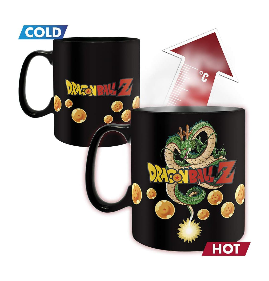 ABYSTYLE Dragon Ball Z Vegeta Heat Change Mug 16 Fl Oz and (1) Coaster Capsule Corp