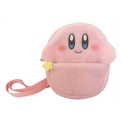 Kirby Fluffy Sling Bag (Smile) – 8.7-Inch Plush Crossbody Bag with Adjustable Strap